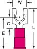 3M Scotchlok Red Locking Brazed Vinyl Brazed Fork & Spade Terminal MV18-10FLK - 0.88 in Length - 0.32 in Fork Width - #10 Stud - 054007-13891 - R. S. Hughes Company, Inc.