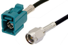 SMA Male to Water Blue FAKRA Jack Cable 60 Inch Length Using RG174 Coax - PE39199Z-60 - Pasternack