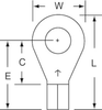 3M Scotchlok Yellow Butted Non-Insulated Butted Ring Terminal MU10-14R/SK - 0.96 in Length - 0.53 in Wide - 0.135 in Inside Diameter - 1/4 in Stud - 054007-01882 - R. S. Hughes Company, Inc.