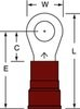 3M Scotchlok Red Brazed Nylon Brazed Ring Terminal MN8-38RK - 1.38 in Length - 0.59 in Wide - 0.175 in Inside Diameter - 3/8 in Stud - 054007-08270 - R. S. Hughes Company, Inc.