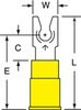 3M Scotchlok Yellow Locking Brazed Vinyl Brazed Fork & Spade Terminal MV10-6FLK - 1.03 in Length - 0.28 in Fork Width - #8 Stud - 054007-13949 - R. S. Hughes Company, Inc.