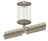 Clear View Multiple Feed Manual Lubricator, 1/2 gal Pyrex Reservoir, 23 Feeds, 1/8