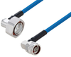 Plenum 7/16 DIN Male Right Angle to N Male Right Angle Low PIM Cable 48 Inch Length Using SPP-250-LLPL Coax Using Times Microwave Parts - PE3C6199-48 - Pasternack