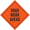 Brady Vinyl Diamond Orange Road Construction Sign - 36 in Width x 36 in Height - TEXT: ROAD WORK AHEAD - 57020 - 754476-57020 - R. S. Hughes Company, Inc.