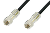 75 Ohm F Male to 75 Ohm F Male Cable 12 Inch Length Using 75 Ohm PE-B159-BK Black Coax - PE38136/BK-12 - Pasternack