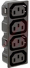 AC RECEPTACLE, MULTIPLE OUTLET MODULE, 4 POSITION, 1.5 mm PANEL THICKNESS - 70133121 - Allied Electronics, Inc.