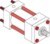 Series LH Low Pressure Hydraulic Cylinder - Model LH13 NFPA Style MX2 -- Tie-Rods Extended Blind End - Image