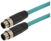 Category 5e M12 4 Position D code Double Shielded Industrial Cable, M12 M / M12 M, 2.0m -- T5A00009-2M