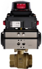 BRASS-2WAY NC-DOUBLE ACTING 1/4" NPTF BALL VALVE, ELECTRIC POSITION INDICATOR 2-SWITCH EXPLOSION PROOF - B2CD02-0-3 - Quarter Turn Valve