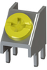 PC Mount -45 Degree Supplied w/Screw-Assembled-Yellow - 7702-7 - Keystone Electronics Corp.