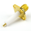 SMA Female (Jack) Connector Stub Terminal 4 Hole Flange (Panel Mount), Solder, Gold Plated Stainless Steel Body, Length 1.08 In - SC3730 - Fairview Microwave Inc.