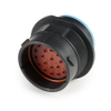 Amphenol Sine Systems AHDP06-24-23SR-SRA, DuraMate™ AHDP Series, 23-Way Plug, Socket, Shell Size 24, Reduced Seal, Smooth Ring Adapter, Blue - 39201 - Waytek, Inc.