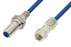 75 Ohm F Male to 75 Ohm F Female Bulkhead Cable 36 Inch Length Using 75 Ohm PE-B159-BL Blue Coax - PE38138/BL-36 - Pasternack