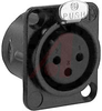 XLR Receptacle; Female; Black Metal; Gold; 1.024 in. - 70088558 - Allied Electronics, Inc.