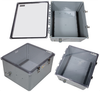 18x16x10 Polycarbonate Weatherproof Outdoor IP66 NEMA 4X Enclosure, DIN Rail MNTs Clear Lid DKGY - TEWPC181610-000DR - Transtector Systems, Inc.