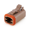 Amphenol Sine Systems AT06-4S-BRN 4-Way Connector Plug, DT06-4S Compatible, Brown -- 39852