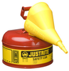 Justrite Red Steel 1 gal Safety Can - 11 in Height - 9 1/2 in Overall Diameter - 697841-13989 - 697841-13989 - R. S. Hughes Company, Inc.