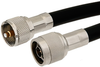 N Male Right Angle to UHF Male Cable 12 Inch Length Using RG214 Coax - PE38204-12 - Pasternack