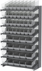 Akro-Mils APRS 900 lb Clear Gray Powder Coated Steel 16 ga Single Sided Fixed Rack - 36 3/4 in Overall Length - 52 Bins - Bins Included - APRS18AST00SC - APRS18AST00SC - R. S. Hughes Company, Inc.