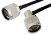N Male to N Male Right Angle Semi-Flexible Precision Cable 18 Inch Length Using PE-SR402FLJ Coax, LF Solder, RoHS - PE39467-18 - Pasternack