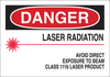 Brady B-555 Aluminum Rectangle White Laser Hazard Sign - 10 in Width x 7 in Height - 42835 - 754476-42835 - R. S. Hughes Company, Inc.