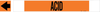 Brady B-681, B-883 Black on Orange Polyester Strap-On Pipe Marker - 3 1/2 in Character Height - Printed Msg = ACID with Left Arrow - 5796-HPHV - 754473-66673 - R. S. Hughes Company, Inc.