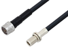 N Male to N Female Bulkhead Cable 100 cm Length Using LMR-400-UF Coax - PE3W02547-100CM - Pasternack