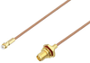 Snap-On MMBX Plug to SMA Female Bulkhead Cable 8 Inch Length Using RG178 Coax - PE3C3922-8 - Pasternack