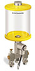Yellow Color Key, Clear View Multiple Feed Electro Lubricator, 1 qt Pyrex Reservoir, 2 Feeds, 1/8
