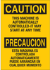 Brady B-401 Polystyrene Rectangle Yellow Machine & Equipment Sign - 10 in Width x 14 in Height - Language English / Spanish - 125467 - 754473-73116 - R. S. Hughes Company, Inc.