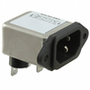 AC Power Entry Modules 6A IEC-1/4 FASTON RHT ANG FLNG MNT -- 793-6EF2F - Image