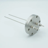 Power Feedthrough with Power Glove Connectors, 5000 Volts, 15 Amps, 2 Pins, 0.092″ Nickel Conductors, 2.75″ Conflat Flange - A2207-2-CF - MPF Products, INC.