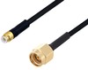 Snap-On MMBX Plug to SMA Male Cable 60 Inch Length Using PE-SR405FLJ Coax with HeatShrink - PE3W05863/HS-60 - Pasternack
