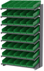 Akro-Mils APRS 900 lb Green Gray Powder Coated Steel 16 ga Single Sided Fixed Rack - 36 3/4 in Overall Length - 48 Bins - Bins Included - APRS18138 GREEN - APRS18138 GREEN - R. S. Hughes Company, Inc.