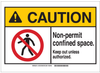Brady B-514 Polyester Rectangle White Confined Space / Restricted Area Sign - 10 in Width x 7 in Height - 143701 - 754473-96115 - R. S. Hughes Company, Inc.