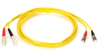 Terminated Multimode Fiber Optic Cable, OFNR, ST-SC, Duplex Riser, Yellow, 2-m (6.5-ft.) - EFN4015-002M - Visual Sound, Inc.