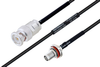 MIL-DTL-17 BNC Male to SMA Female Bulkhead Cable 24 Length Using M17/119-RG174 Coax - PE3M0103-24 - Pasternack