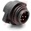connector,plastic circ,male panel recept,6+gnd gold plt cont,solder term,black - 70013183 - Allied Electronics, Inc.