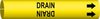 Brady Bradysnap-On B-915 Black on Yellow Plastic Snap-On Pipe Marker - 1 1/4 in Character Height - Printed Msg = DRAIN with Right Arrow - 4054-D - 754476-41824 - R. S. Hughes Company, Inc.