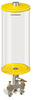 Yellow Color Key, Clear View Multiple Feed Manual Lubricator, 1 gal Acrylic Reservoir, 2 Feeds, 1/8