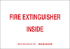 Brady B-302 Polyester White Fire Equipment Sign - 10 in Width x 7 in Height - Laminated - TEXT: FIRE EXTINGUISHER INSIDE - 60565 - 754473-60565 - R. S. Hughes Company, Inc.