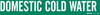 Brady B-946 White on Green Vinyl Self-Adhesive Pipe Marker - 2 1/4 in Height - 2 in Character Height - 14 in Length - Printed Msg = DOMESTIC COLD WATER - 7084-1 - 754476-87700 - R. S. Hughes Company, Inc.