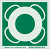 Brady Bradyglo B-347 Polyester / Polystyrene Square Green IMO Evacuation Sign - 6 in Width x 6 in Height - Glow in the Dark - 59111 - 754476-59111 - R. S. Hughes Company, Inc.