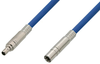 75 Ohm Mini SMB Plug to 75 Ohm Mini SMB Jack Cable 48 Inch Length Using 75 Ohm PE-B159-BL Blue Coax - PE38141/BL-48 - Pasternack