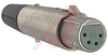 XLR Plug; Straight Female Cord; 4; Zinc, Nickel Plated; Brass, Silver Plated - 70214547 - Allied Electronics, Inc.