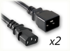IEC-60320-C20 to IEC-60320-C13 x 2 HOME // Power Cords // IEC/Jumper Power Cords // Y Cords (2-Way Splitter) - 0254.072 - Quail Electronics