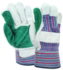 Red Steer 15064 Green/White Large Cowhide Suede Leather Driver's Gloves - Wing Thumb - Uncoated - 15064 LG - 15064 LG - R. S. Hughes Company, Inc.