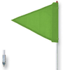 General-Purpose 8' Non-Lighted Warning Whip w/ Threaded Hex Base Triangular Green Flag - FS8-T-G - Checkers