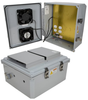 14x12x06 Polycarbonate Weatherproof Outdoor IP24 NEMA 3R Enclosure, 120VAC MNT PLT, Solid State Therm. Power Saver Controlled Dual Fans DKGY -- TEPC141206-10FSD - Image