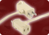 PIGGYBACK NEMA 1-15P POLARIZED BEIGE to IEC-60320-C7 BEIGE HOME // Power Cords // North American Power Cords // 2 Conductor Power Cords - 1058.079 - Quail Electronics